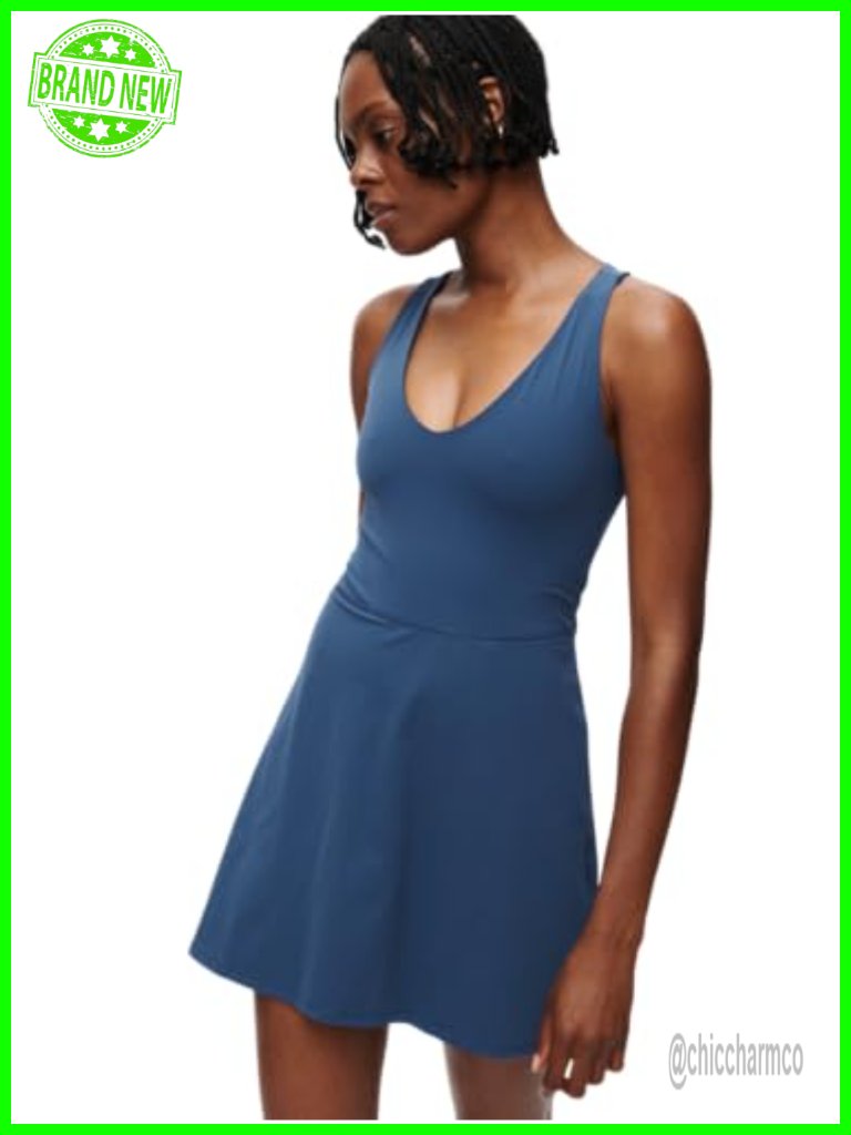 Lightweight Athletic Dress With Built-In Shorts Liner Sweat-Wicking